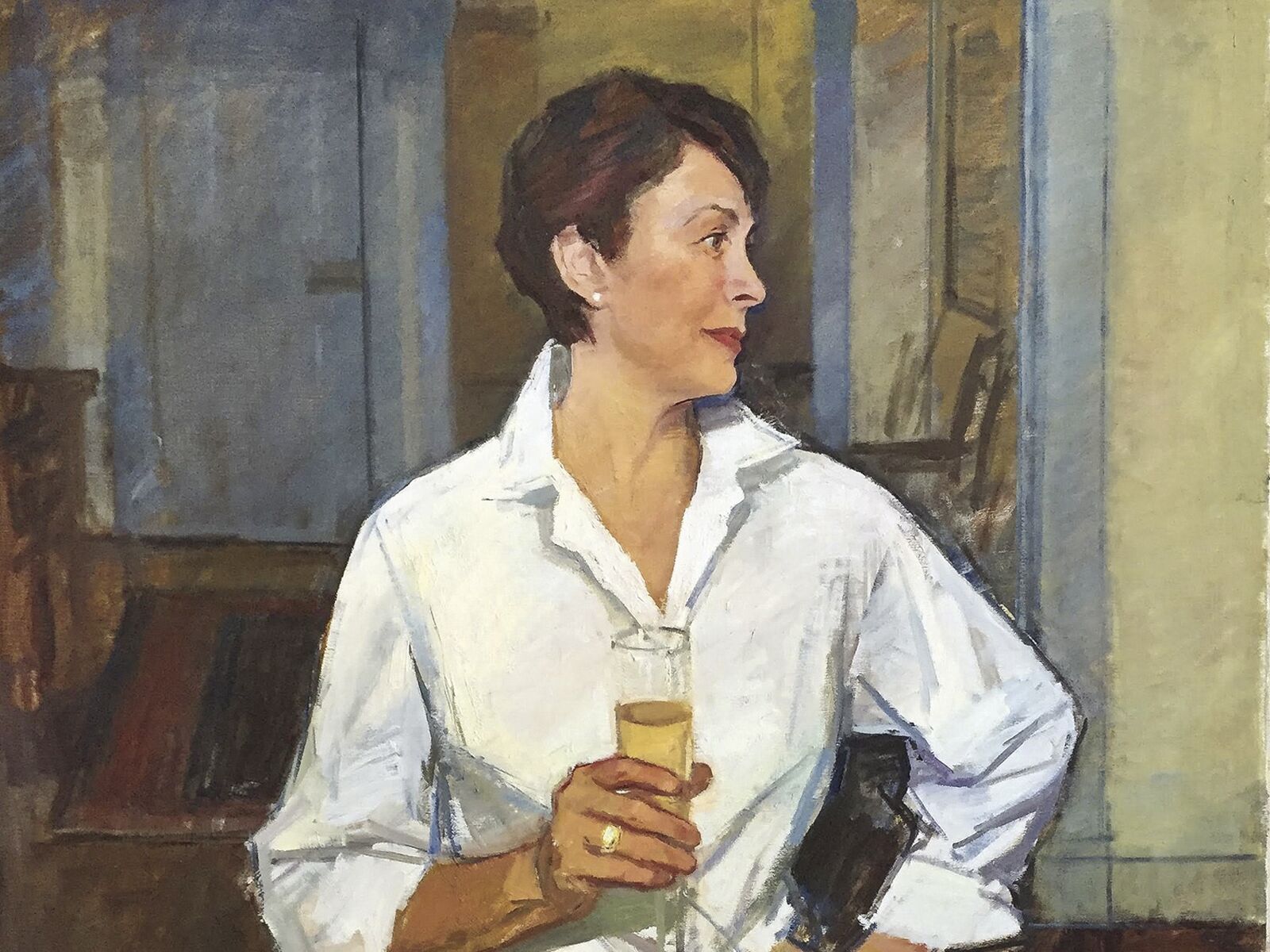 Lorre with Champagne